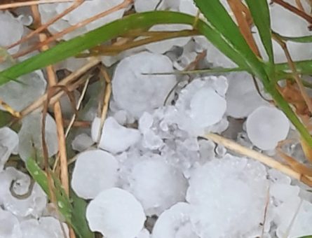 La dimensione dei chicchi di grandine